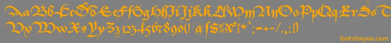BastardaK Font – Orange Fonts on Gray Background