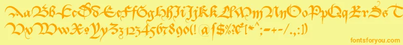 BastardaK Font – Orange Fonts on Yellow Background
