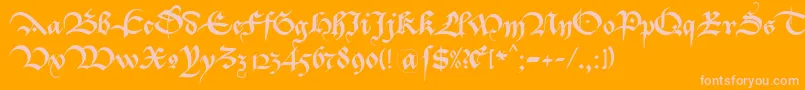 BastardaK Font – Pink Fonts on Orange Background