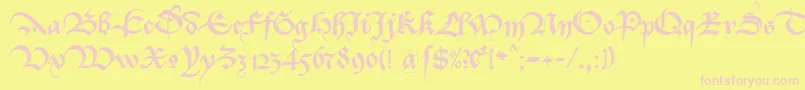 BastardaK Font – Pink Fonts on Yellow Background