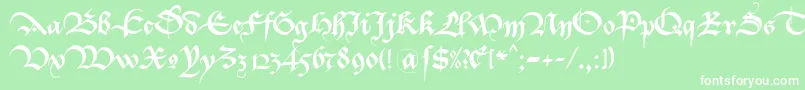 フォントBastardaK – 緑の背景に白い文字