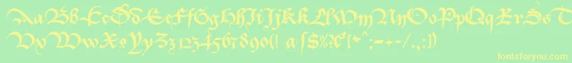 BastardaK Font – Yellow Fonts on Green Background