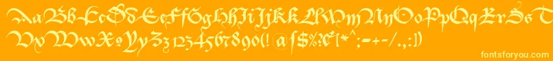 BastardaK Font – Yellow Fonts on Orange Background