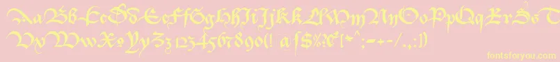 BastardaK Font – Yellow Fonts on Pink Background