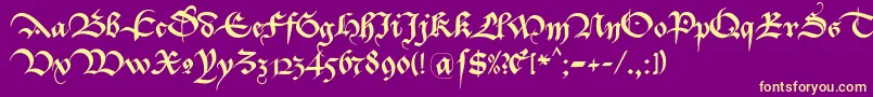 BastardaK Font – Yellow Fonts on Purple Background