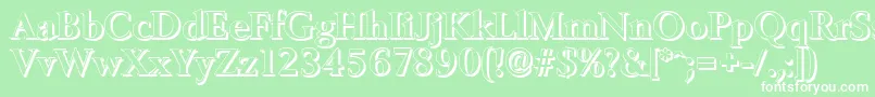 フォントBelfastshadowBold – 緑の背景に白い文字