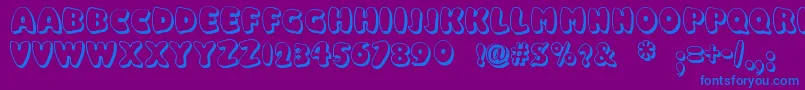 Balloony Font – Blue Fonts on Purple Background