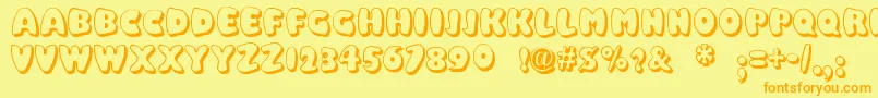 Balloony Font – Orange Fonts on Yellow Background