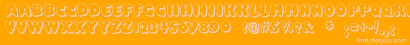 Balloony Font – Pink Fonts on Orange Background