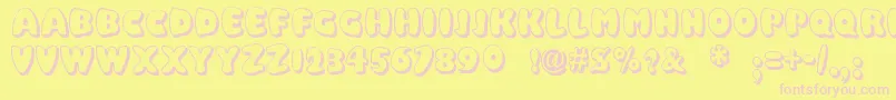 Balloony Font – Pink Fonts on Yellow Background