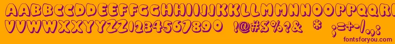 Balloony Font – Purple Fonts on Orange Background