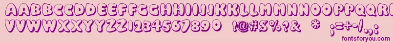 Balloony Font – Purple Fonts on Pink Background