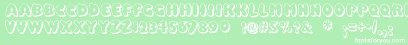 Balloony Font – White Fonts on Green Background