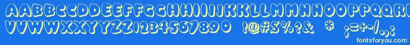 Balloony Font – Yellow Fonts on Blue Background