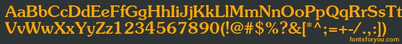 SouvenirstdMedium-Schriftart – Orangefarbene Schriften auf schwarzem Hintergrund