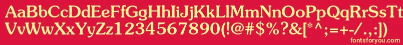 フォントSouvenirstdMedium – 黄色の文字、赤い背景