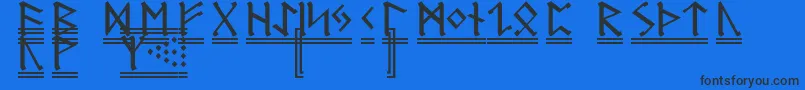 フォントRuneG2 – 黒い文字の青い背景