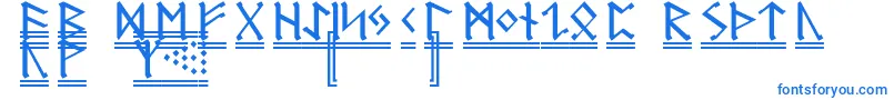 フォントRuneG2 – 白い背景に青い文字