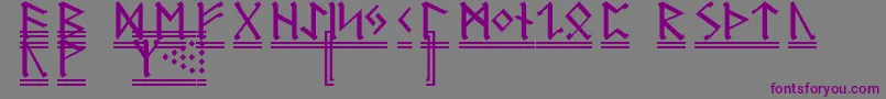 フォントRuneG2 – 紫色のフォント、灰色の背景
