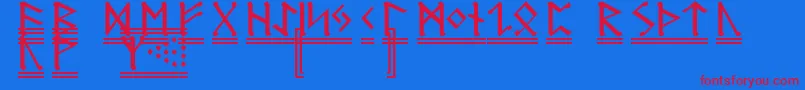 Fonte RuneG2 – fontes vermelhas em um fundo azul