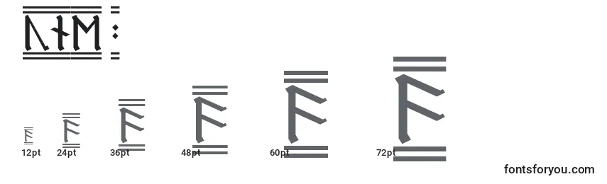 Größen der Schriftart RuneG2