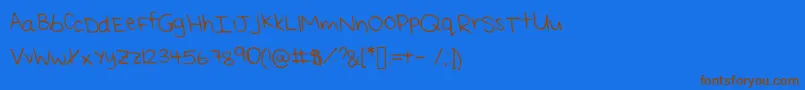 ReisHandwritingThin Font – Brown Fonts on Blue Background