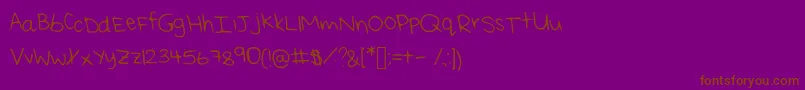 ReisHandwritingThin Font – Brown Fonts on Purple Background