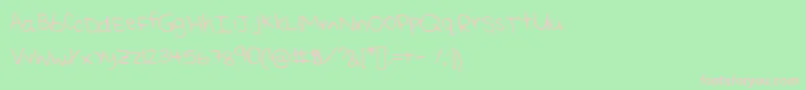 ReisHandwritingThin Font – Pink Fonts on Green Background