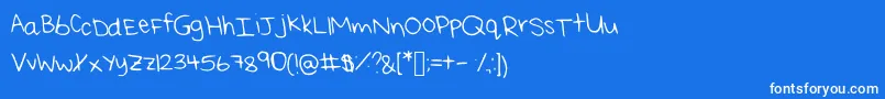 ReisHandwritingThin Font – White Fonts on Blue Background