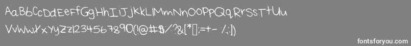 フォントReisHandwritingThin – 灰色の背景に白い文字