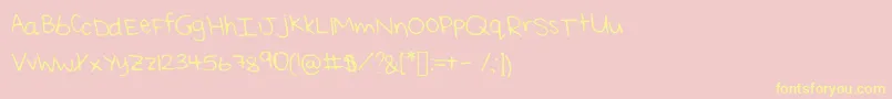 ReisHandwritingThin Font – Yellow Fonts on Pink Background