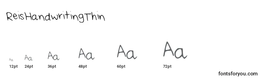 ReisHandwritingThin Font Sizes
