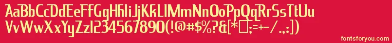 KingrichardRegular Font – Yellow Fonts on Red Background