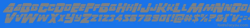 Thunderstrikelaserフォントについての詳細 フォントThunderstrikelaser – 青い背景に灰色の文字