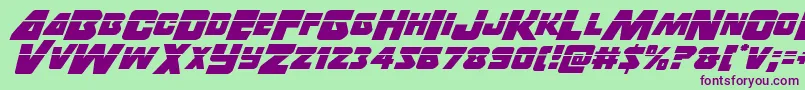 Thunderstrikelaserフォントについての詳細 フォントThunderstrikelaser – 緑の背景に紫のフォント