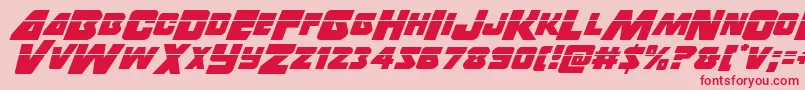 フォントThunderstrikelaser – ピンクの背景に赤い文字