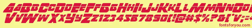 Thunderstrikelaser Font – Red Fonts on Yellow Background