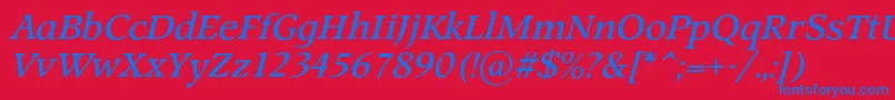 ProspectcBolditalic Font – Blue Fonts on Red Background