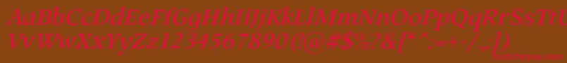 ProspectcBolditalic Font – Red Fonts on Brown Background