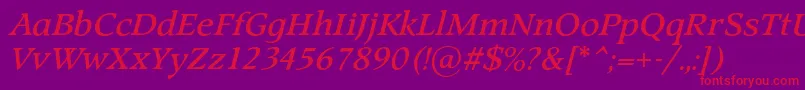 ProspectcBolditalic Font – Red Fonts on Purple Background