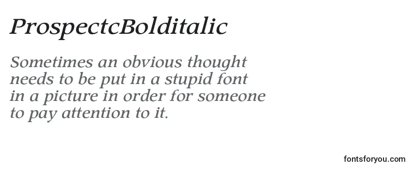 Review of the ProspectcBolditalic Font