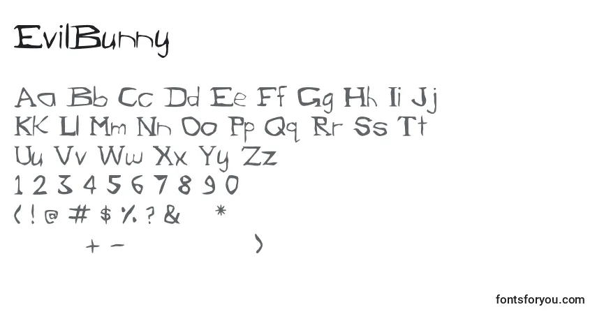 Fuente EvilBunny - alfabeto, números, caracteres especiales