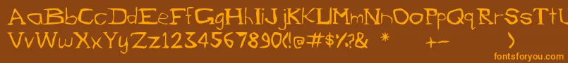 EvilBunny Font – Orange Fonts on Brown Background