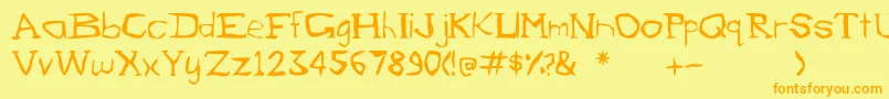 EvilBunny Font – Orange Fonts on Yellow Background