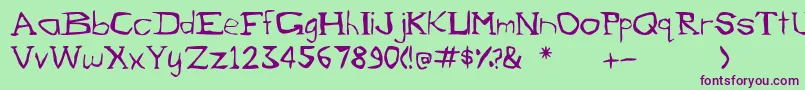 EvilBunny Font – Purple Fonts on Green Background