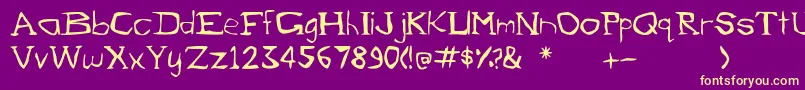 EvilBunny Font – Yellow Fonts on Purple Background