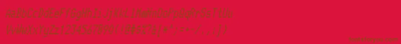 Fonte TelidoninkcdBolditalic – fontes marrons em um fundo vermelho