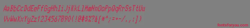 フォントTelidoninkcdBolditalic – 赤い文字の灰色の背景