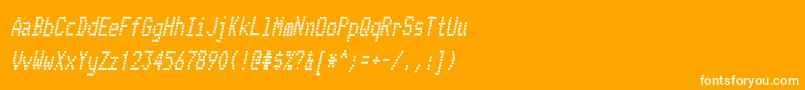フォントTelidoninkcdBolditalic – オレンジの背景に白い文字