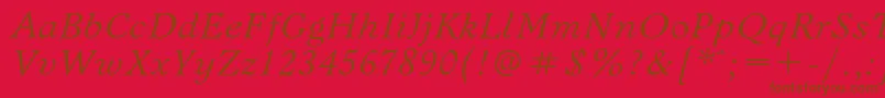 BannikovacItalic Font – Brown Fonts on Red Background